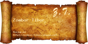 Zombor Tibor névjegykártya